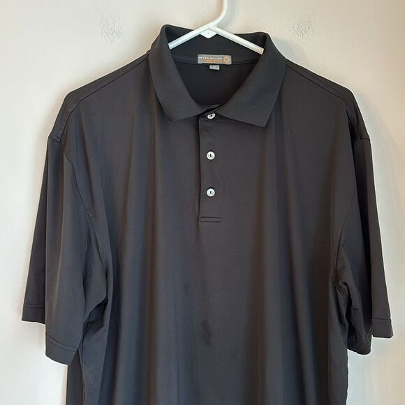 Peter Millar Men Summer Comfort Black short sleeve golf performance polo XL GUC - Picture 2 of 10
